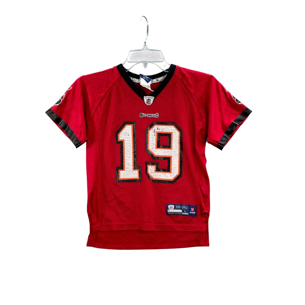Reebok NFL Jersey Kids L Red Tampa Bay Buccaneers Keyshawn Johnson Mesh Football